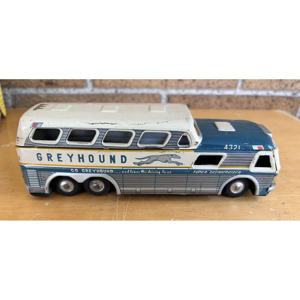 Greyhound Super Scenicruiser Express Tin Litho Bus #4321 Made in Japan